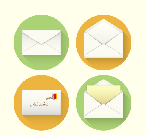 4 white mail icon vector material